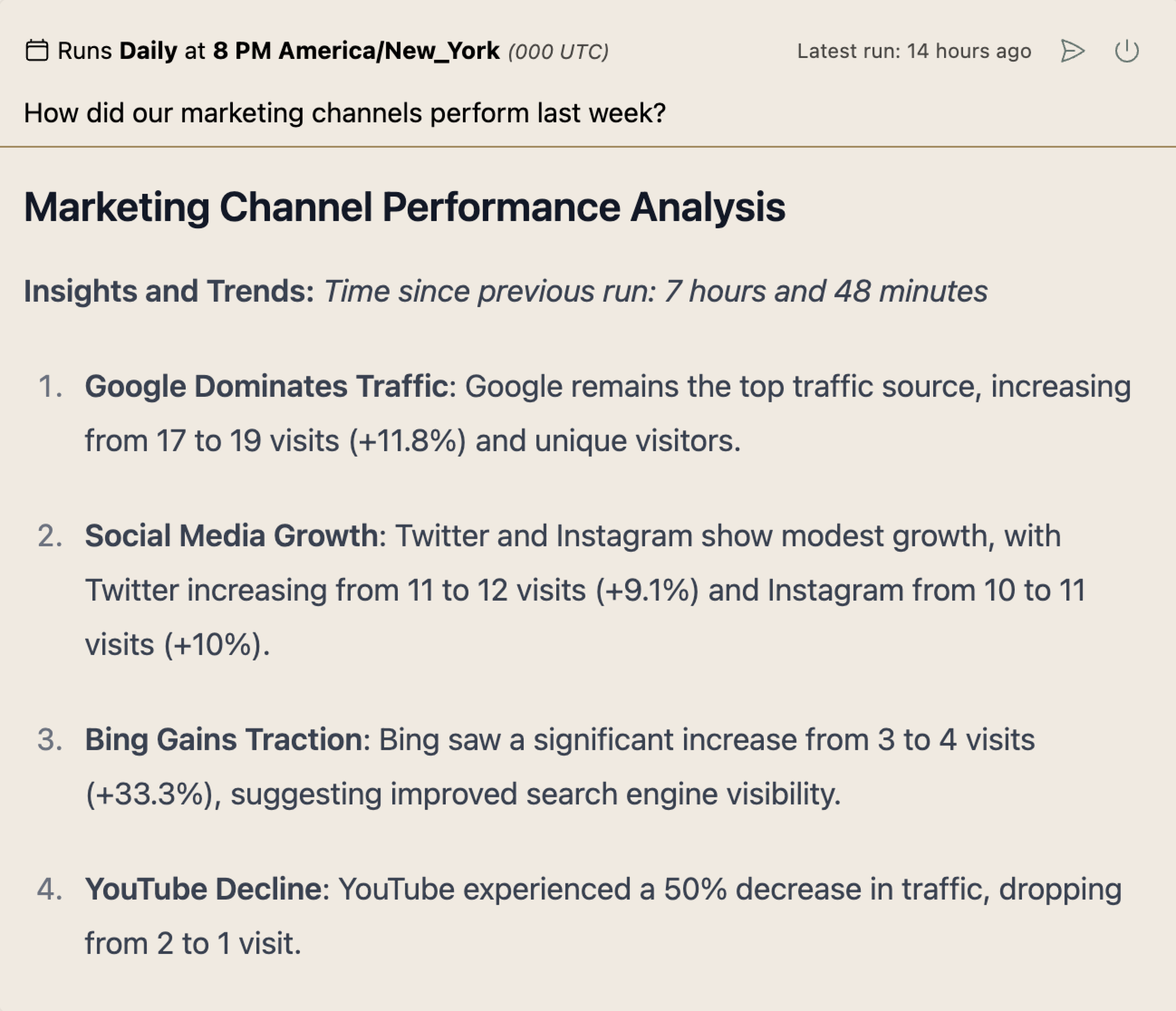 Automated Marketing Reports Analytics Screenshot